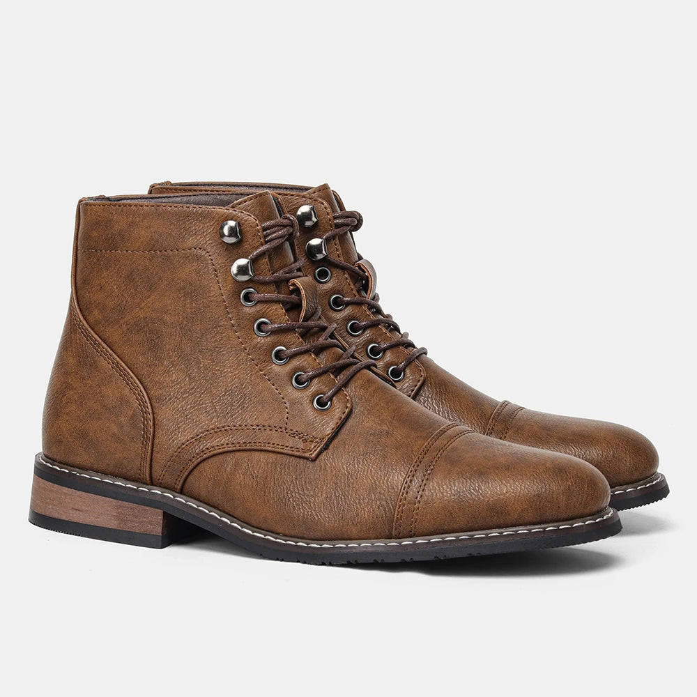 Classical Men Boots 2025 Fashion Comfortable Spring Leather Ankle Boots