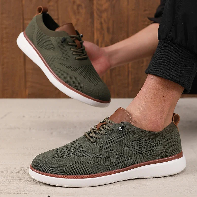 Fashionable Avant Garde Men's Sports Shoes Knitted Mesh Breathable Trendy Appearance Flat Shoes Versatile Street Casual Shoes