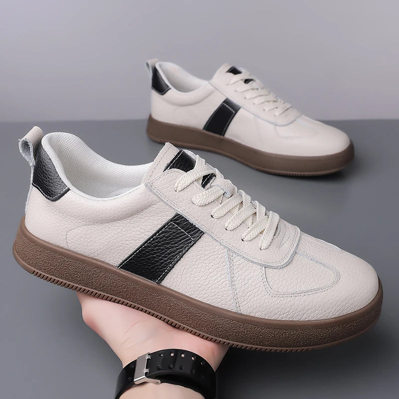 New Arrival Mens Casual Shoes Versatile Leather Man Tenis Masculino Outdoor Male Skateboard Footwear Handmade Male Walking Shoes