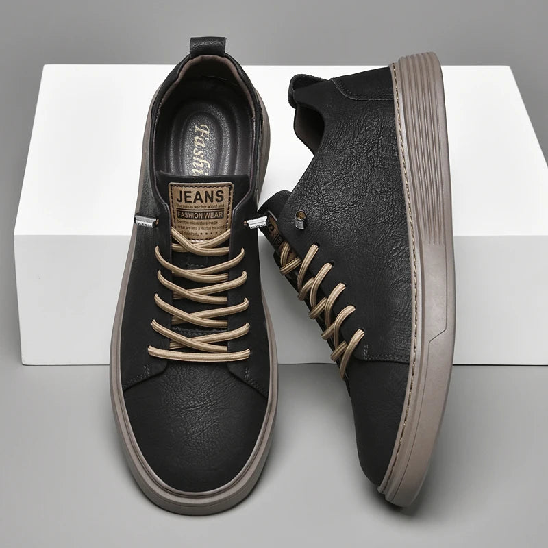 Genuine Leather Men's Shoes Fashion Outdoor Skateboard Sneakers High Quality Casual shoes for Men Sport Shoes Tennis Masculino