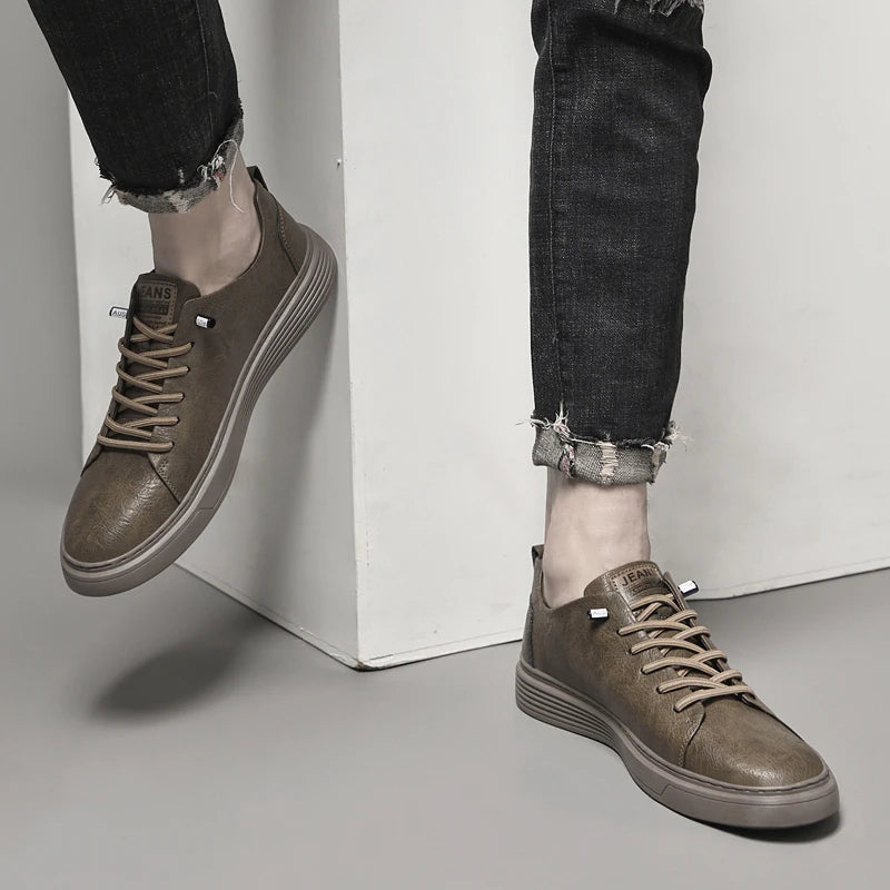 Genuine Leather Men's Shoes Fashion Outdoor Skateboard Sneakers High Quality Casual shoes for Men Sport Shoes Tennis Masculino