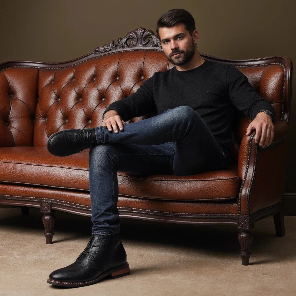 Boots Men Comfortable Brand Fashion 2025 Ankle Boots #Kd587