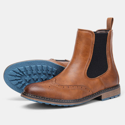 Brogue Chelsea Men Boots 2025 Classical American Style Leather Boots #KD667